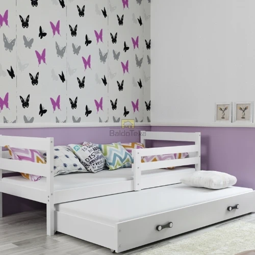 Tvirtas vaikiškos lovos rinkinys su reguliuojama tvorele