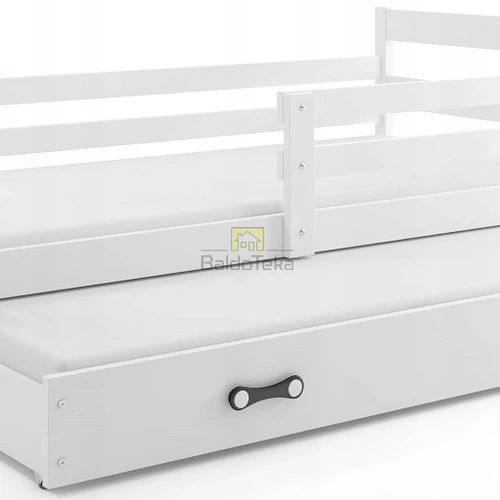 Natūralios pušies medžio lova su čiužiniu ir dėže