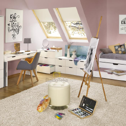 Kompaktiška balta spinta su švelniu uždarymu