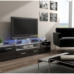 EVORA white TV staliukas, juodas - TV spintelės