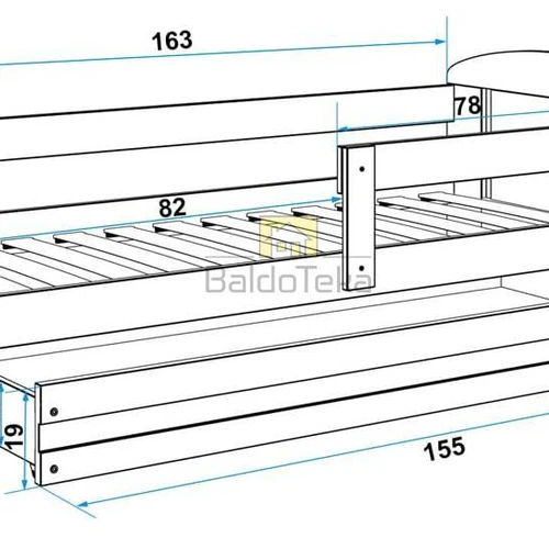 Ergonomiškas 160×80 cm čiužinys su patalynės dėže ir tvorele