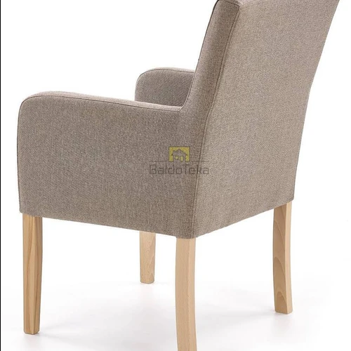 Gobeleninė kėdė su mediniu karkasu ir moderniu dizainu