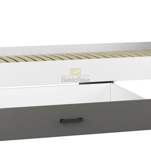 Moderni balta/antracitas/ąžuolas artisan lova