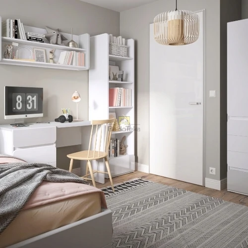 Lova su patalynės dėže, LMDP/MDF/PVC, balta matinė