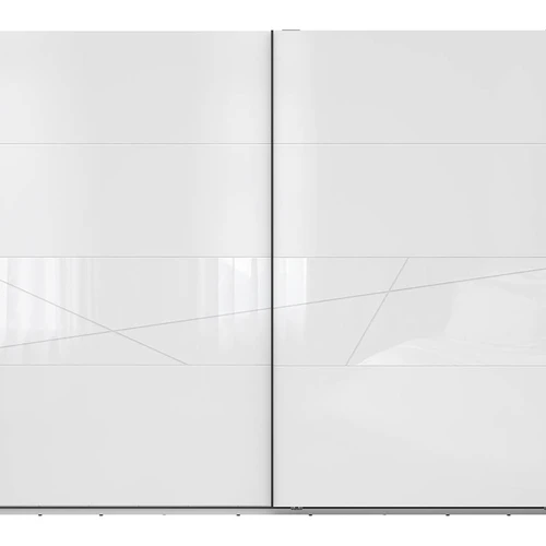 Didelė balta spinta su dengiama juosta ir blizgiu paviršiumi