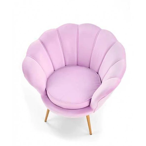 Stilinga sofos su violetiniu aksominiu audiniu ir aukso kojomis