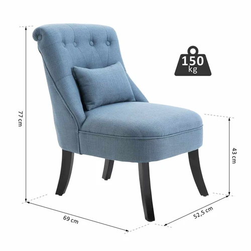 Fotelis Homcom 52,5x69x77cm., mėlynos/juodos spalvos - Foteliai