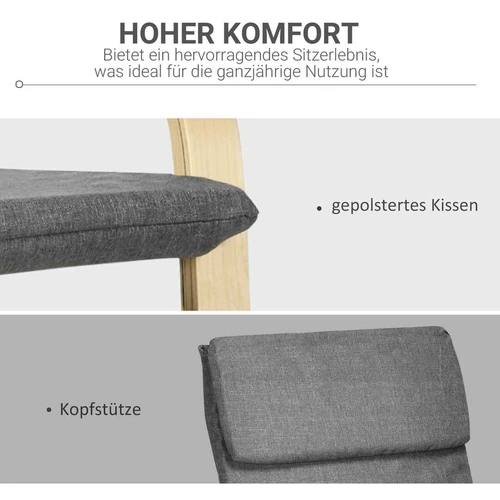Fotelis Homcom 65x78x96cm., pilkos/šviesiai rudos spalvos - Foteliai