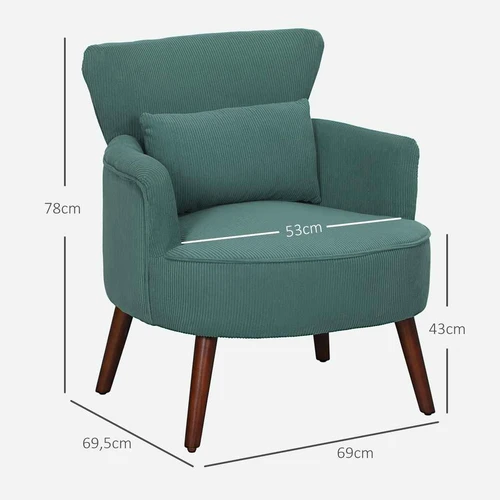 Fotelis Homcom 69x69,5x78cm., žalios/rudos spalvos - Foteliai