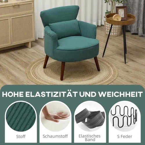 Fotelis Homcom 69x69,5x78cm., žalios/rudos spalvos - Foteliai
