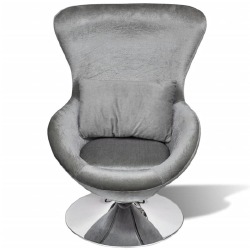Fotelis, kiaušinio formos, sidabro spalvos - Foteliai