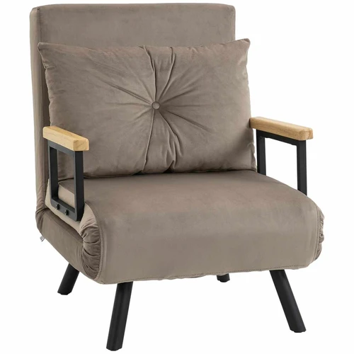 Fotelis-lova Homcom 63x73x81cm., rudos/juodos spalvos