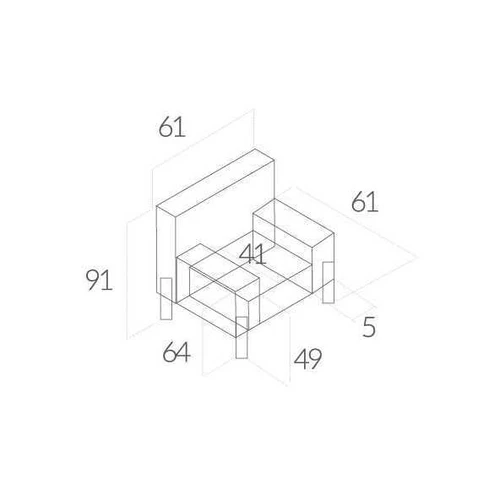 Minkštas fotelis su „Bonell“ spyruoklėmis