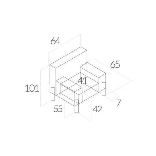 Minkštas fotelis su „Bonell“ spyruoklėmis