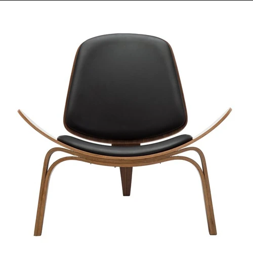 Patvari fotelis su medienos imitacija ir dirbtine oda