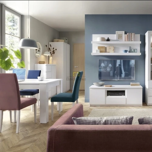 Stilinga lova su stalčiais, spalva: balta matinė