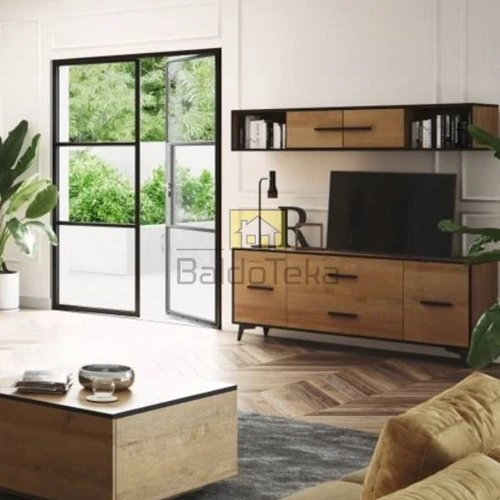 Stilinga FRIDA spinta ąžuolo ir juodos spalvos derinys