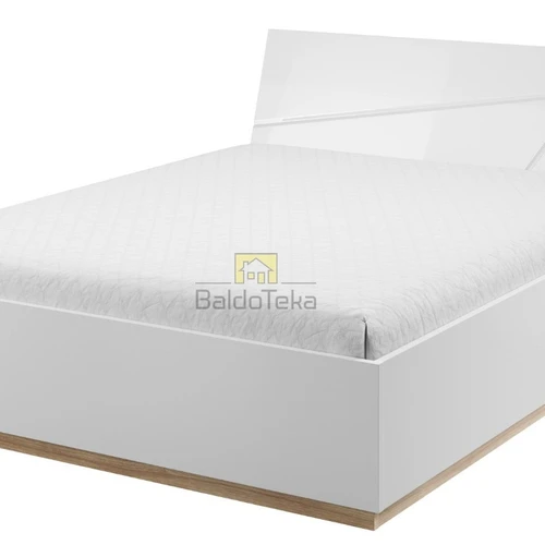 Balta matinė/ąžuolo riviera lova su 16 mm LMDP/MDF rėmu