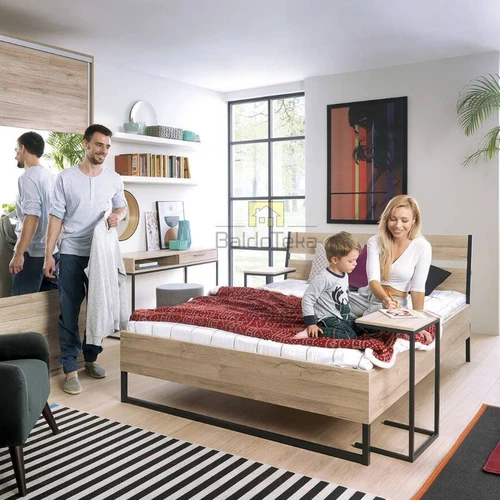 Įspūdingas ąžuolo Grandson spintos stalas su grafito metalu