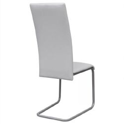 Gembinės valgomojo kėdės, 2vnt., baltos, dirbtinė oda - Kėdės