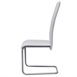 Gembinės valgomojo kėdės, 2vnt., baltos, dirbtinė oda - Kėdės