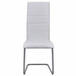 Gembinės valgomojo kėdės, 4 vnt., baltos, dirbtinė oda - Kėdės