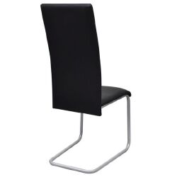 Gembinės valgomojo kėdės, 4vnt., juodos, dirbtinė oda - Kėdės