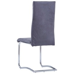 Gembinės valgomojo kėdės, 4vnt., pilkos, dirbtinė versta oda - Kėdės
