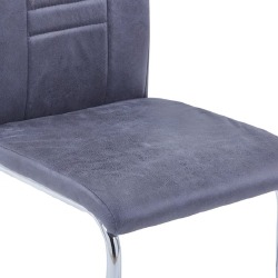 Gembinės valgomojo kėdės, 4vnt., pilkos, dirbtinė versta oda - Kėdės