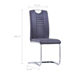 Gembinės valgomojo kėdės, 4vnt., pilkos dirbtinės versta oda - Kėdės
