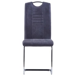 Gembinės valgomojo kėdės, 4vnt., pilkos dirbtinės versta oda - Kėdės