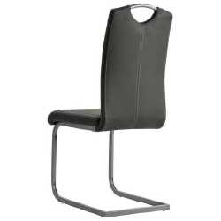 Gembinės valgomojo kėdės, 6vnt., pilkos, dirbtinė oda - Kėdės
