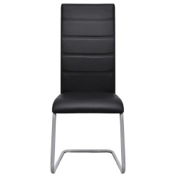 Gembinės valgomojo kėdės, juodos, 2vnt., dirbtinės odos - Kėdės
