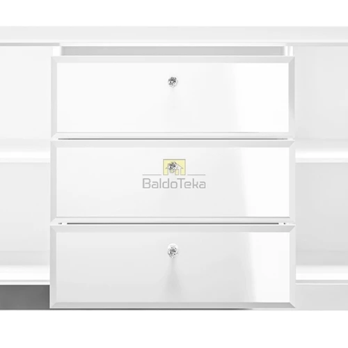 Modernus baltas stalas su tylaus uždarymo sistema