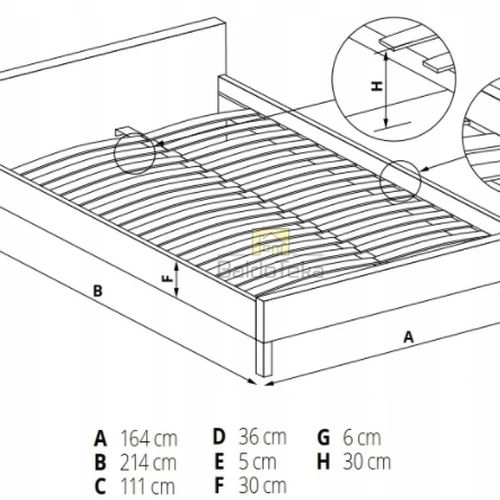Moderni lova su patalynės dėže, be čiužinio