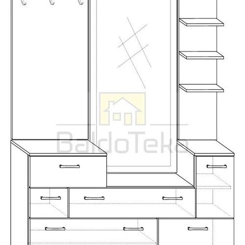 Moderni laminuota MDP spinta 130x190x38 cm