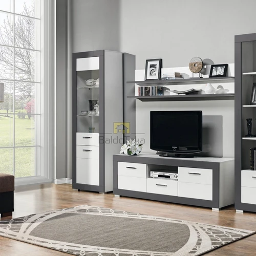 Moderni balta spinta su pilka apdaila