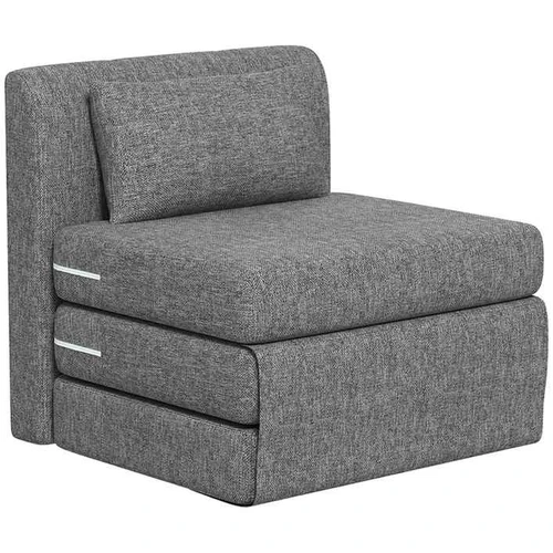 Grindų sofa-lova, Trigubai sulankstoma, Pilka, 80 × 203 × 74 cm
