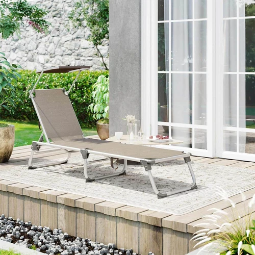 Lengvas aliumininis gultas su sintetiniu audiniu