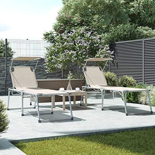 Saulės gultas su stogeliu, tinkamas lauko naudojimui