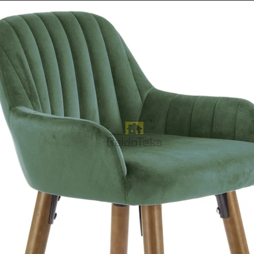 Natūralaus medžio kėdės su gobelenu, riešuto atspalviais