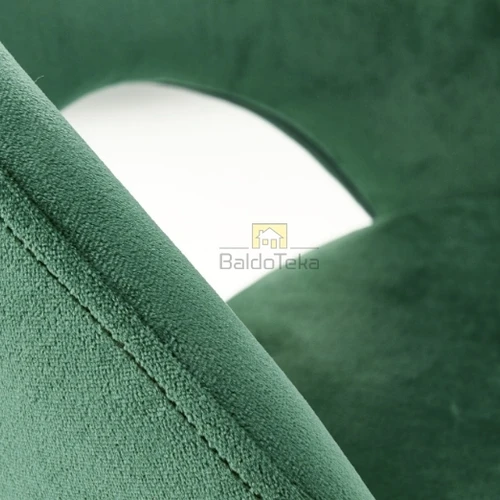 Patogi kušetė su metaliniu karkasu, tamsiai žalia