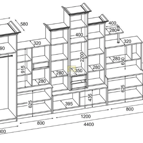 Modernus sekcijų komplektas su funkcionalia spinta