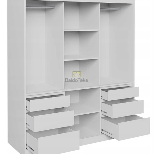 Moderni spinta su veidrodžiu, 180x216x65 cm, ąžuolo lefkas