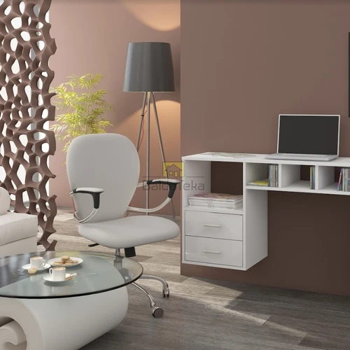 Ąžuolo artisan spintelė su balta blizgiu