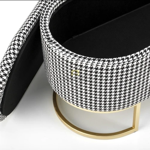 Gobeleno ir metalo kėdės – balta/juoda/aukso spalvos