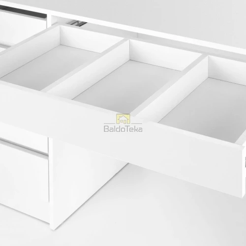 Dizaineriška spinta 120x140x55 cm, balta matinė, su LED