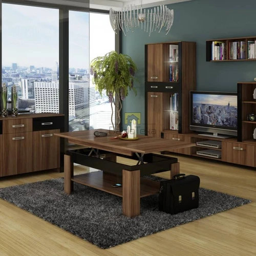 Komplektas TV baldų slyvos ir juodos spalvos