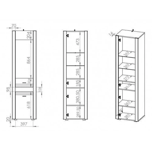 Balta spinta su blizgiomis rievėmis ir tyliu uždarymu