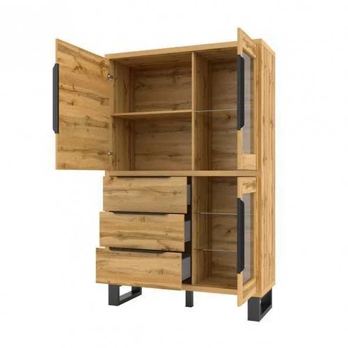 Kompaktiška 120 cm pločio spinta su 3 durimis ir stalčiais